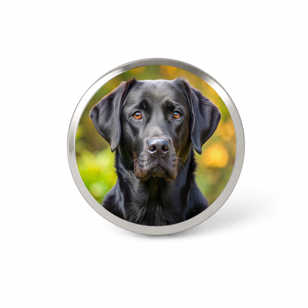 Black Labrador Retriever Dog Photo Novelty Hat Backpack Lapel Pin
