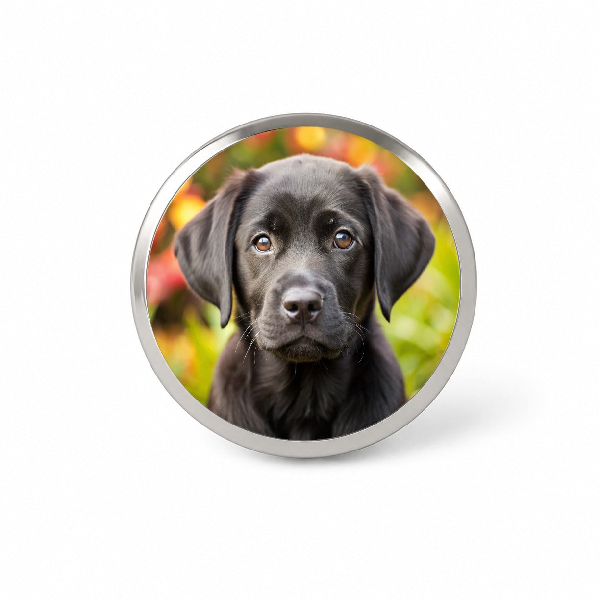 Black Labrador Retriever Dog Puppy Photo Novelty Hat Backpack Lapel Pin