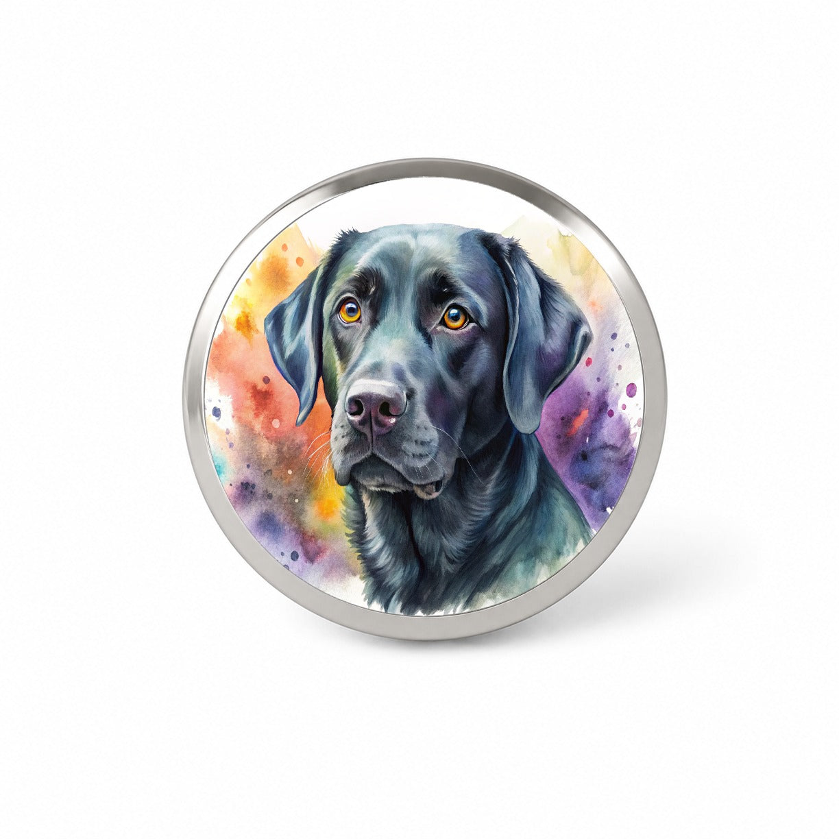 Black Labrador Retriever Dog Watercolor Style Novelty Hat Backpack Lapel Pin