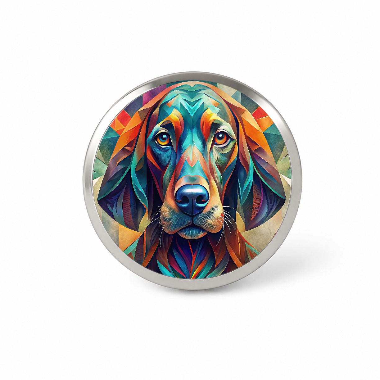 Bloodhound Dog Abstract Stylized Art Novelty Hat Backpack Lapel Pin