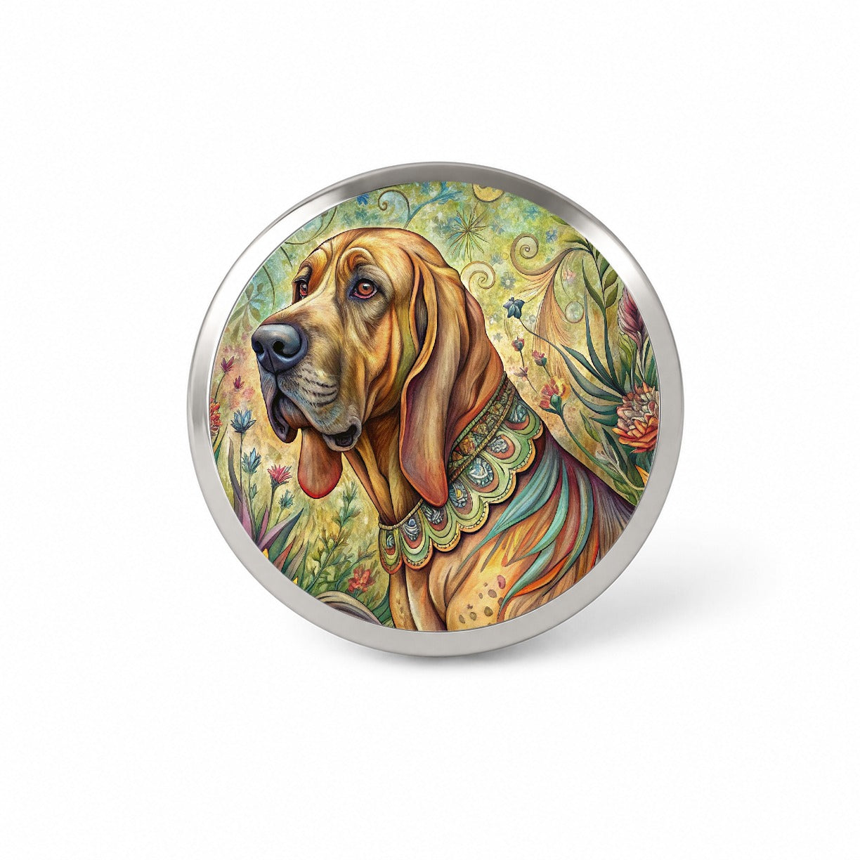 Bloodhound Dog French Bohemian Art Novelty Hat Backpack Lapel Pin