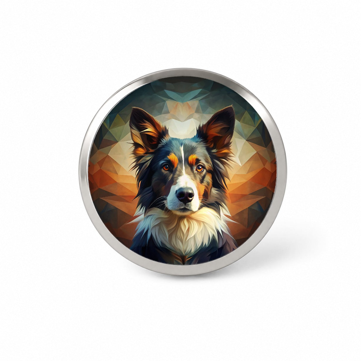 Border Collie Dog Abstract Stylized Art Novelty Hat Backpack Lapel Pin