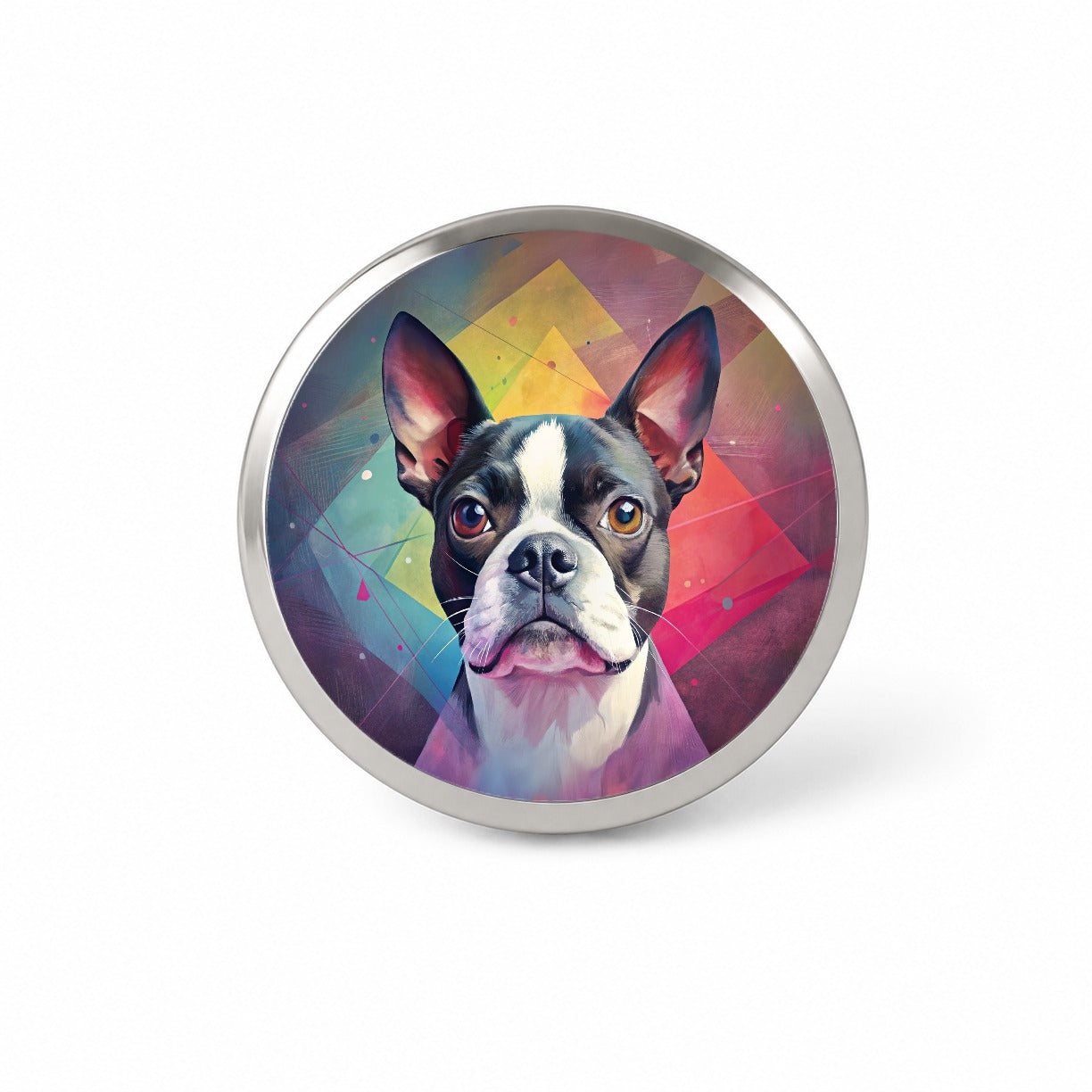 Boston Terrier Dog Contemporary Art Novelty Hat Backpack Lapel Pin