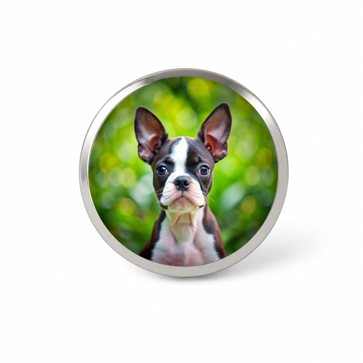 Boston Terrier Dog Puppy Photo Novelty Hat Backpack Lapel Pin