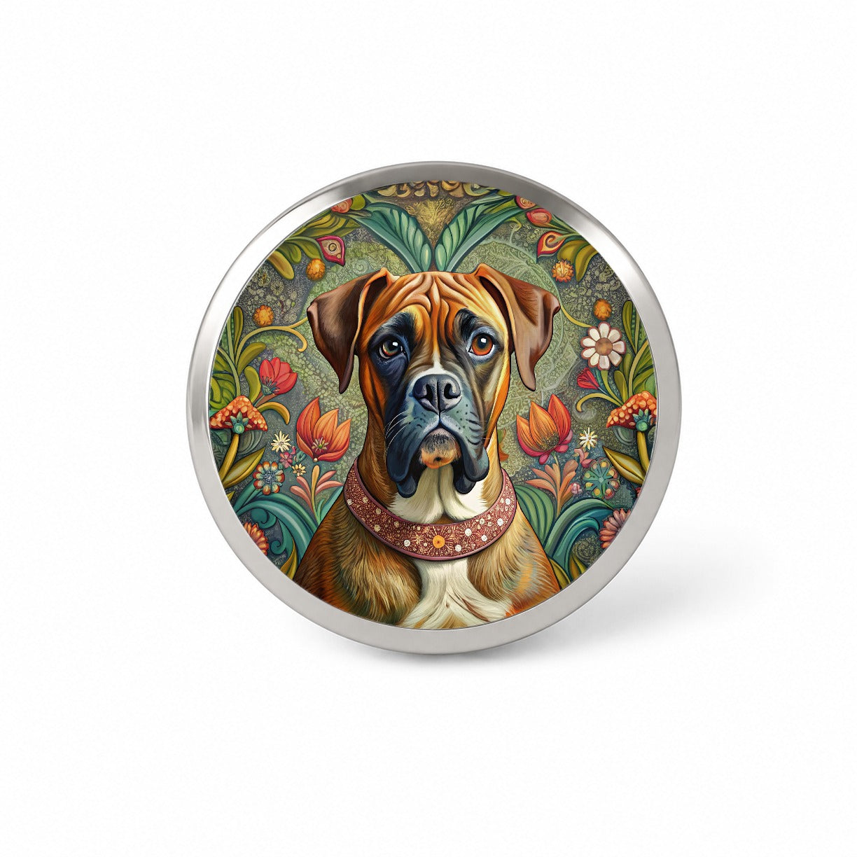 Boxer Dog French Bohemian Art Novelty Hat Backpack Lapel Pin