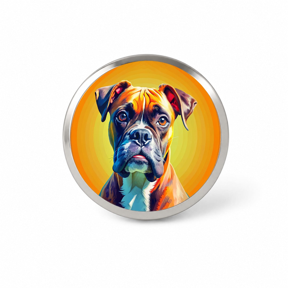 Boxer Dog Pop Art Novelty Hat Backpack Lapel Pin