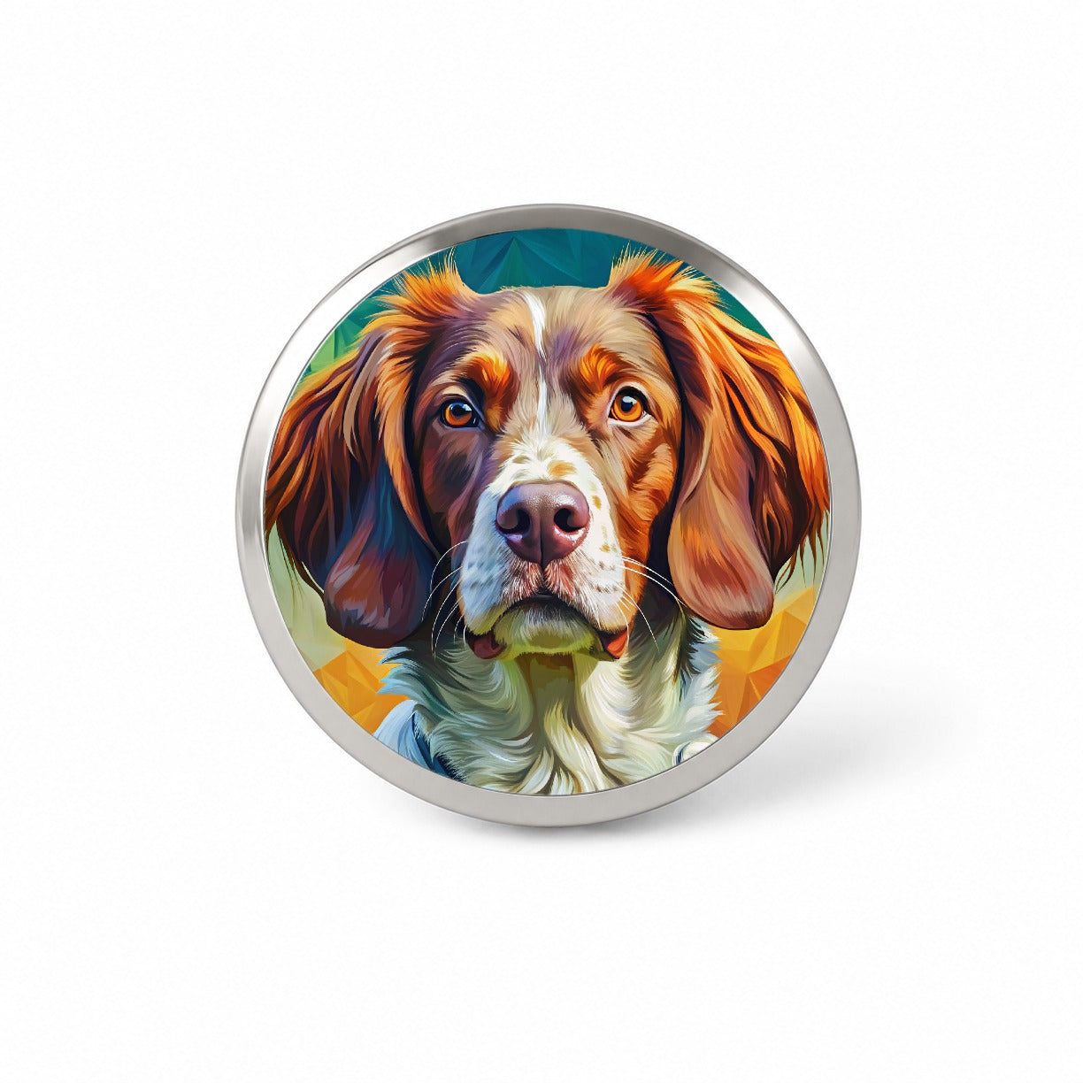 Brittany Spaniel Dog Pop Art Novelty Hat Backpack Lapel Pin
