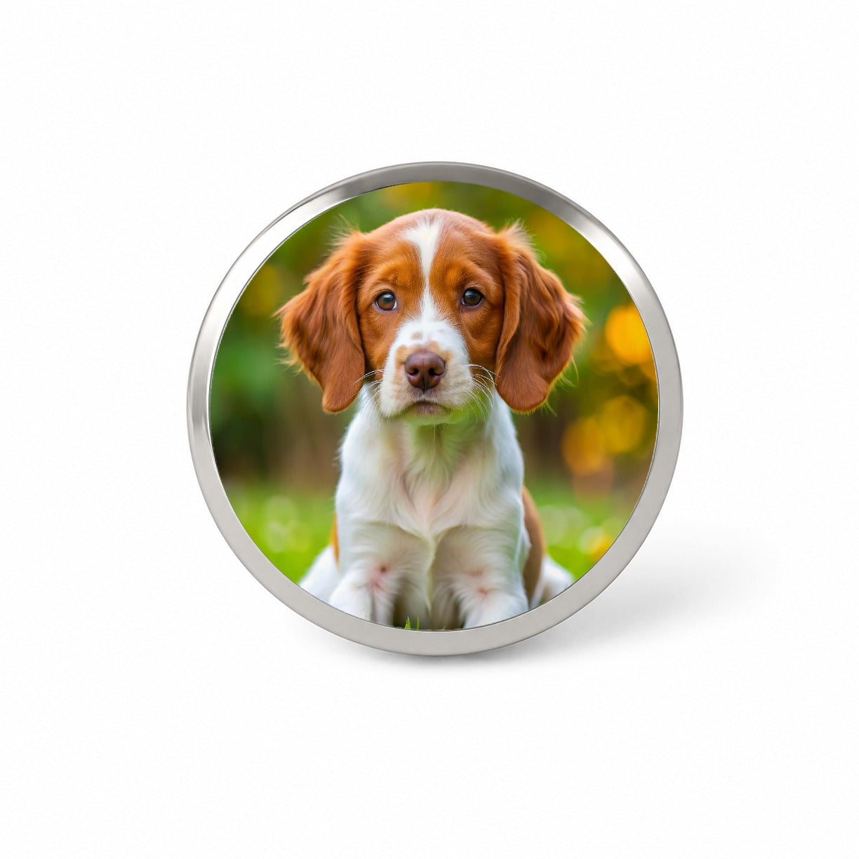 Brittany Spaniel Dog Puppy Photo Novelty Hat Backpack Lapel Pin