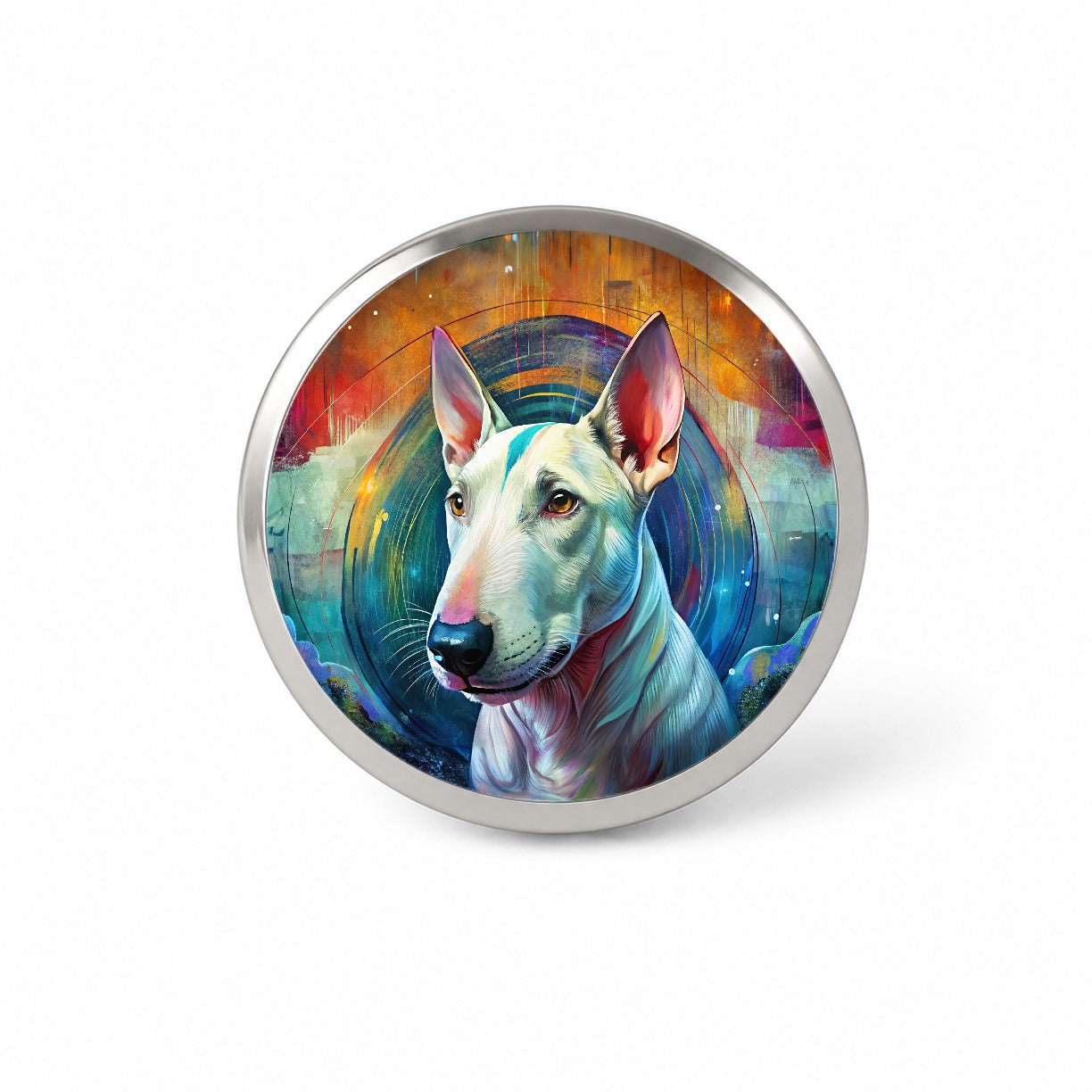 Bull Terrier Dog Abstract Art Novelty Hat Backpack Lapel Pin
