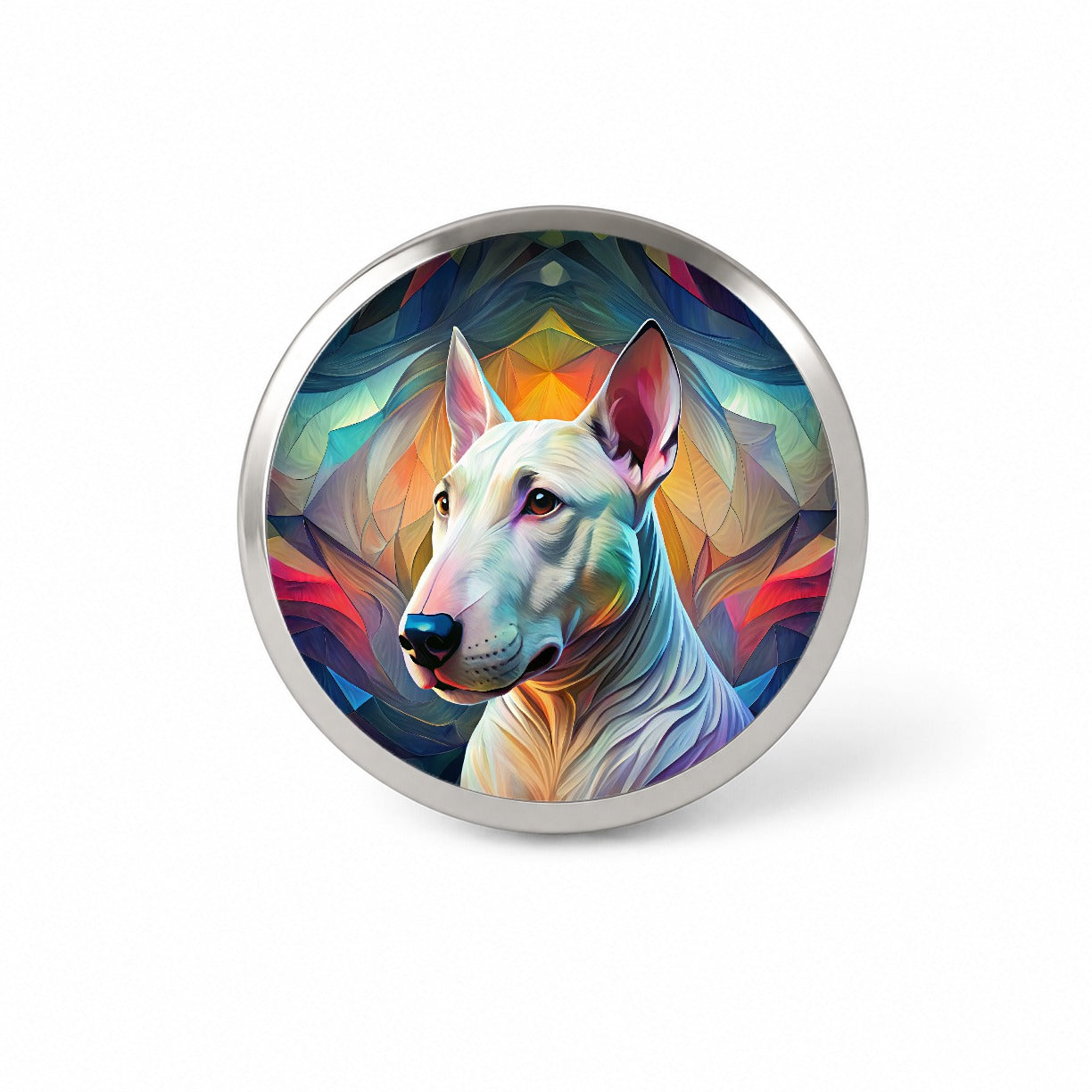 Bull Terrier Dog Abstract Stylized Art Novelty Hat Backpack Lapel Pin