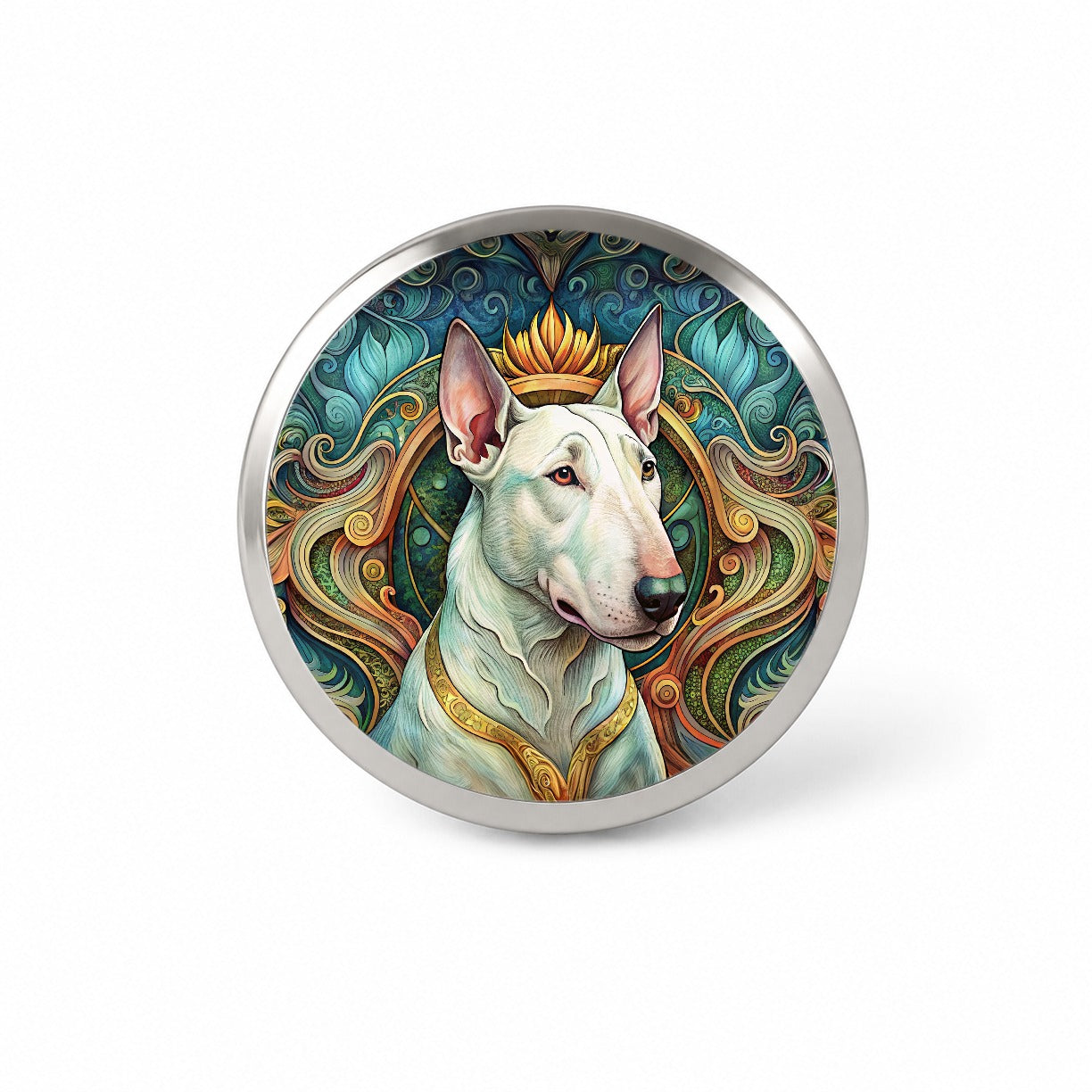 Bull Terrier Dog Art Nouveau Novelty Hat Backpack Lapel Pin