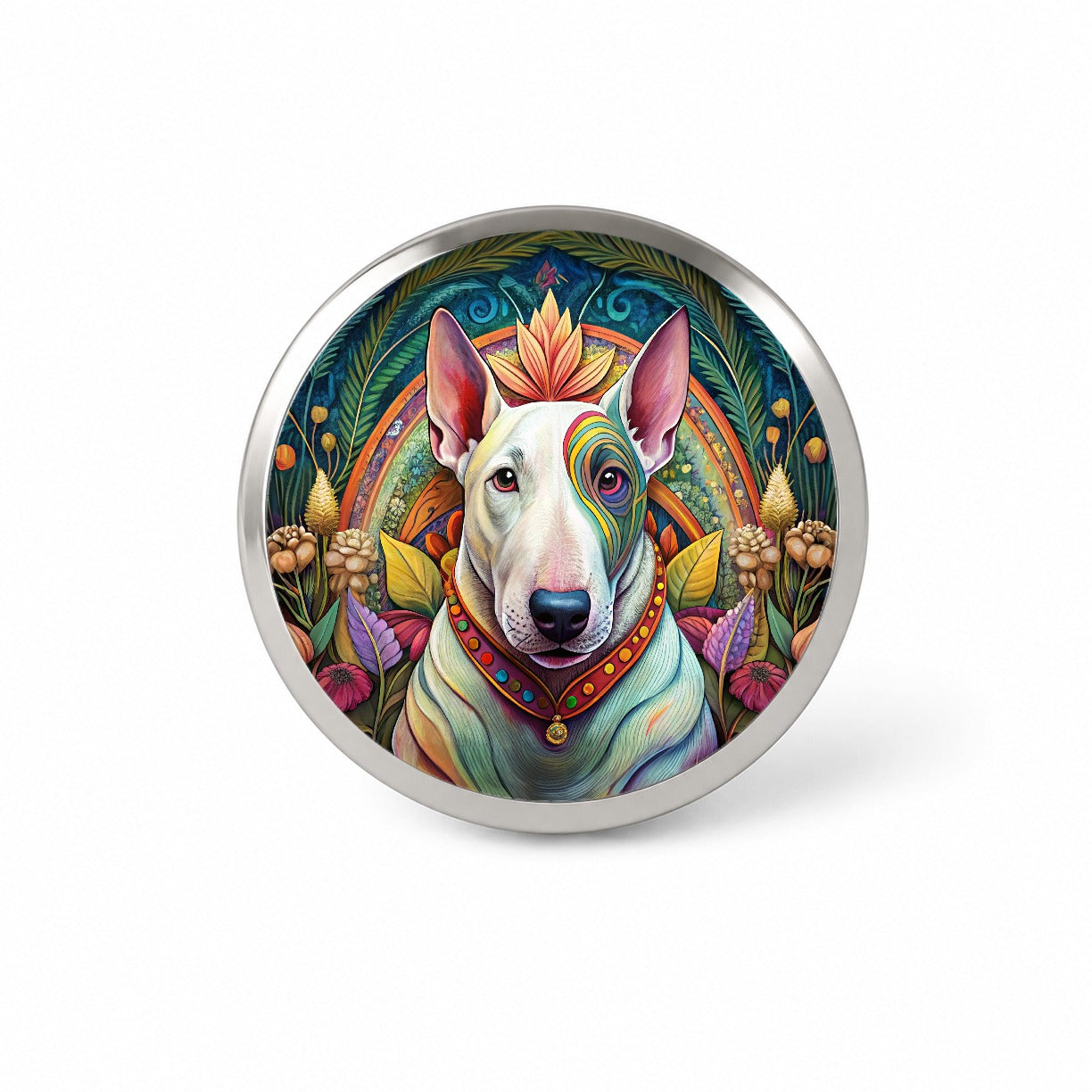 Bull Terrier Dog French Bohemian Art Novelty Hat Backpack Lapel Pin