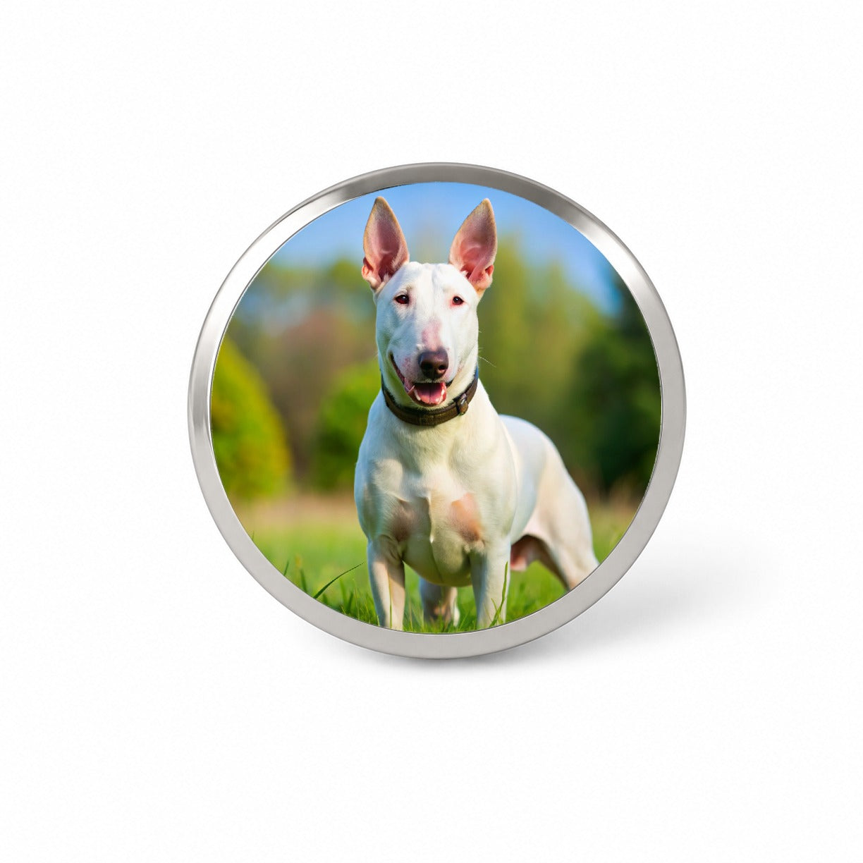 Bull Terrier Dog Photo Novelty Hat Backpack Lapel Pin