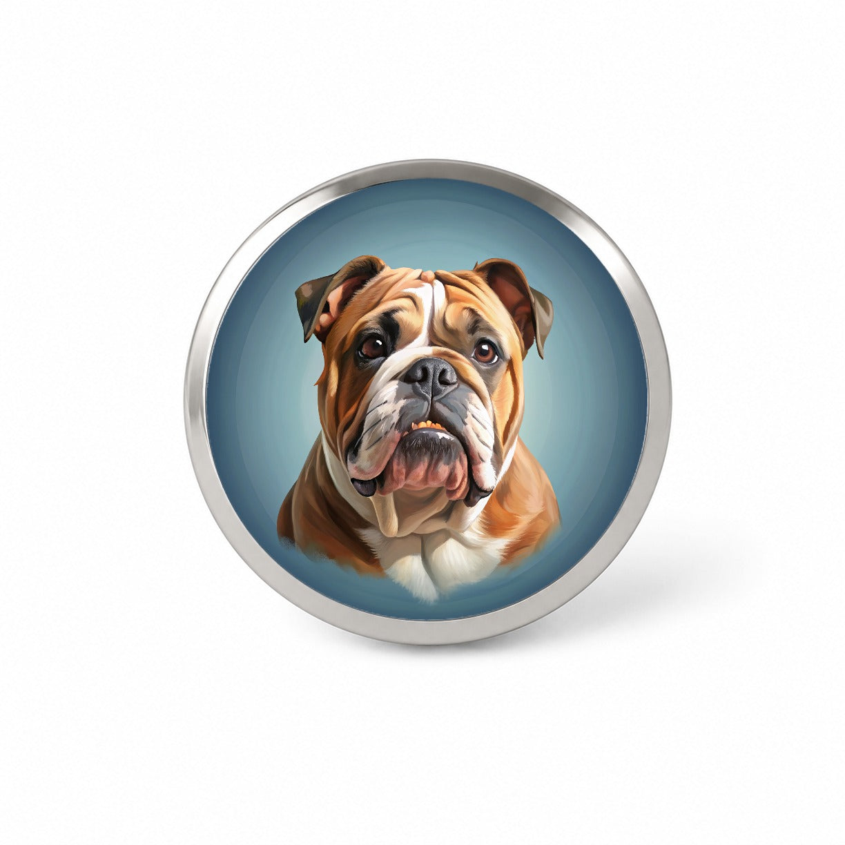Bulldog Dog Illustration Novelty Hat Backpack Lapel Pin