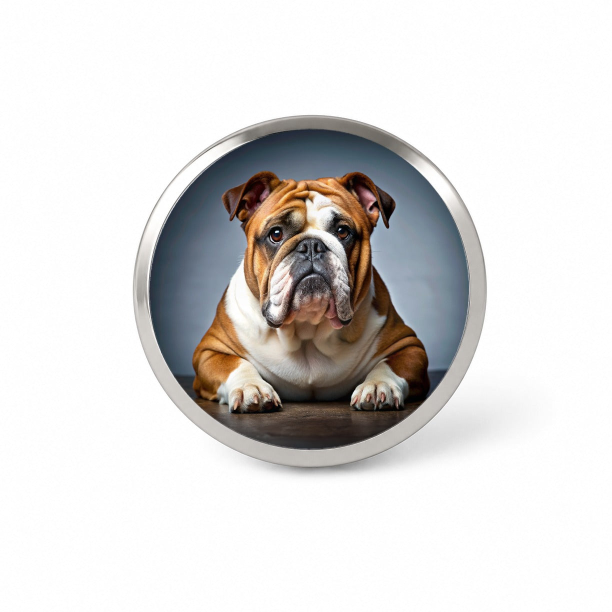 Bulldog Dog Photo Novelty Hat Backpack Lapel Pin
