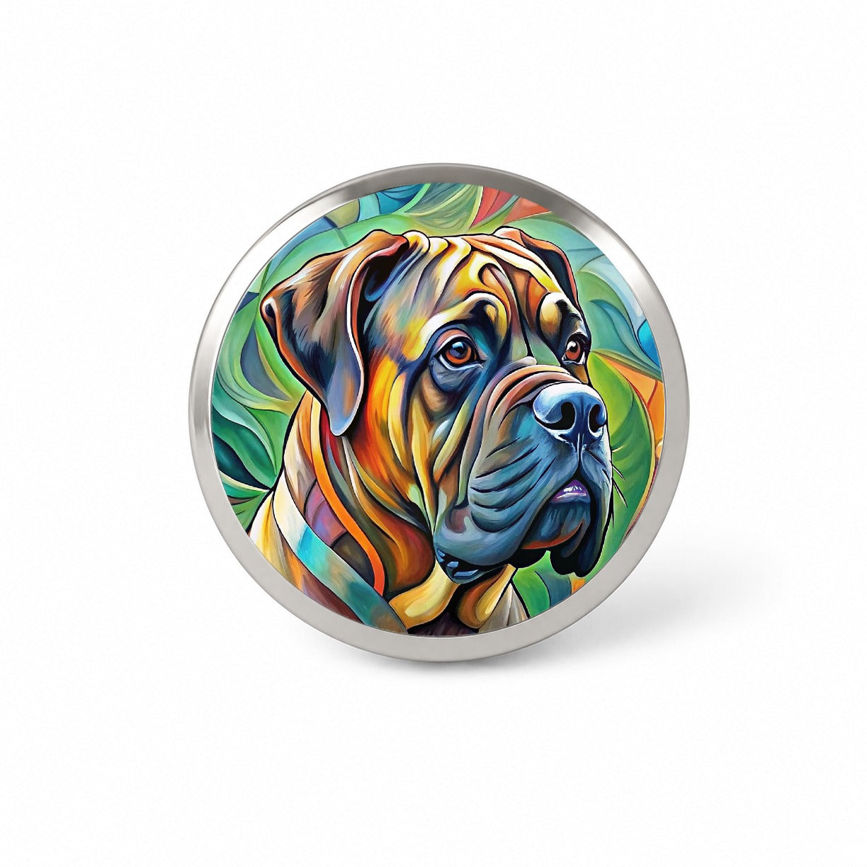 Bullmastiff Dog Abstract Art Novelty Hat Backpack Lapel Pin