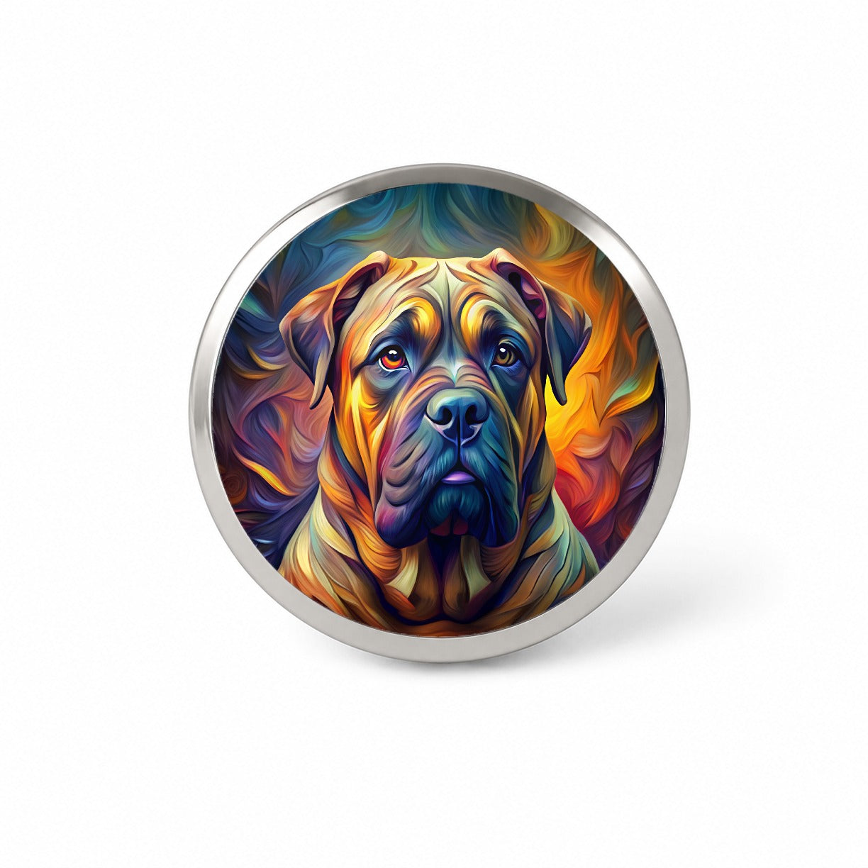 Bullmastiff Dog Abstract Stylized Art Novelty Hat Backpack Lapel Pin