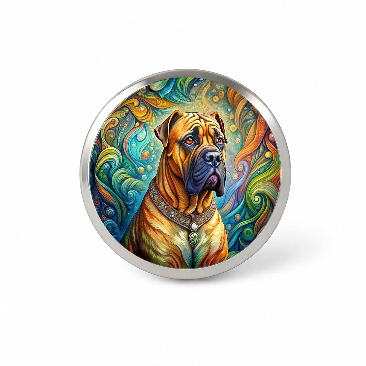Bullmastiff Dog Bohemian Art Novelty Hat Backpack Lapel Pin