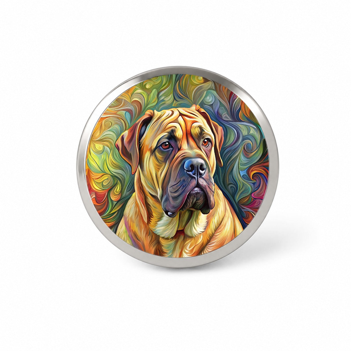 Bullmastiff Dog Expressionism Art Novelty Hat Backpack Lapel Pin