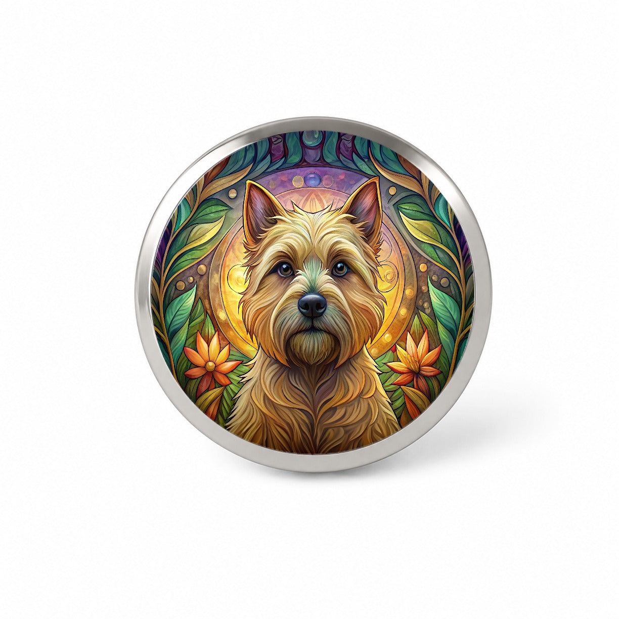 Cairn Terrier Dog Art Nouveau Novelty Hat Backpack Lapel Pin