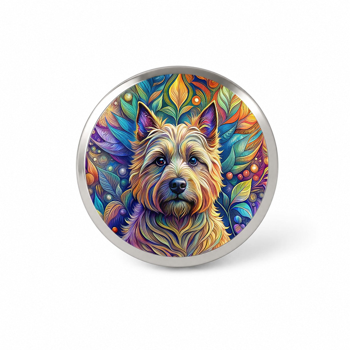 Cairn Terrier Dog Bohemian Art Novelty Hat Backpack Lapel Pin