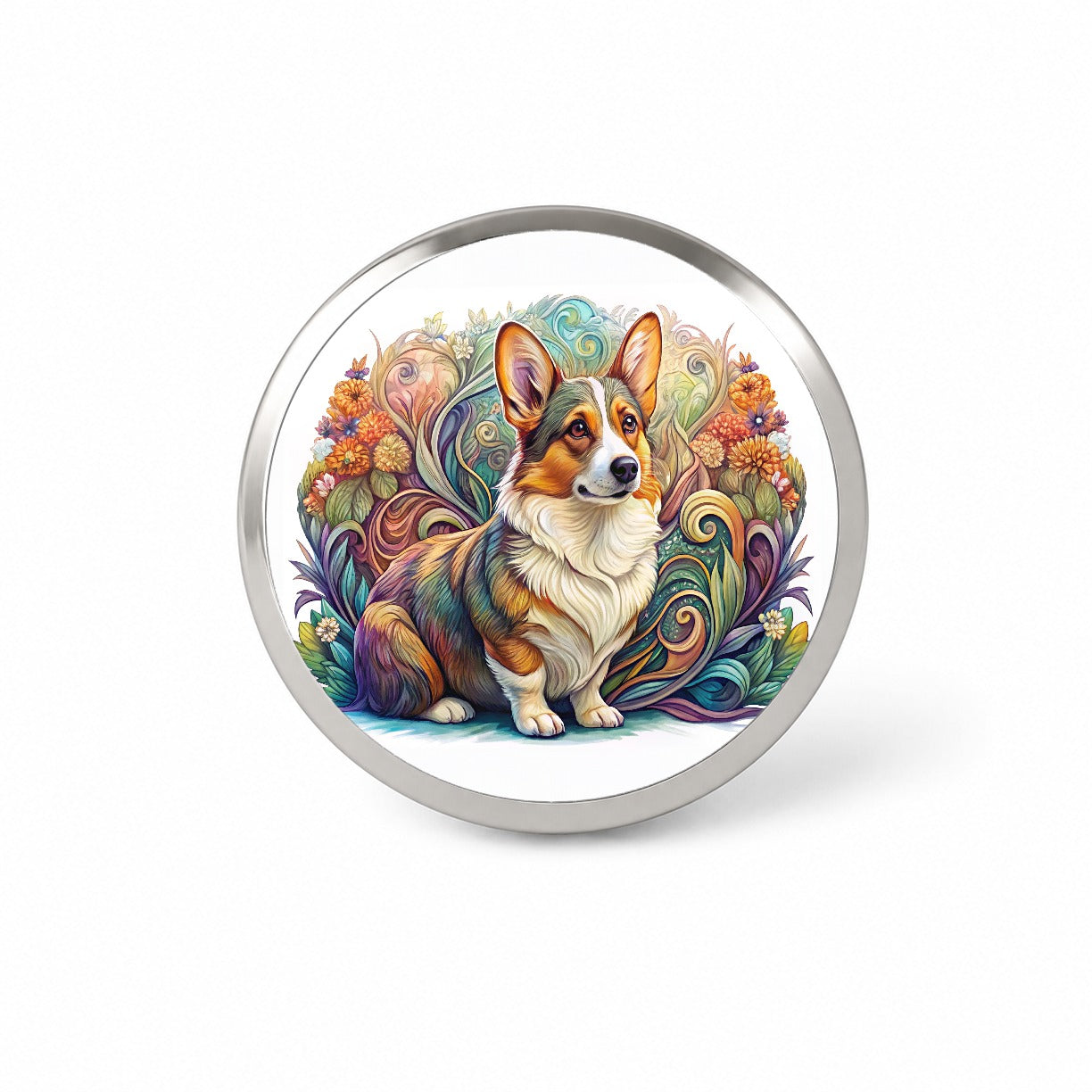 Cardigan Welsh Corgi Dog Art Nouveau Novelty Hat Backpack Lapel Pin