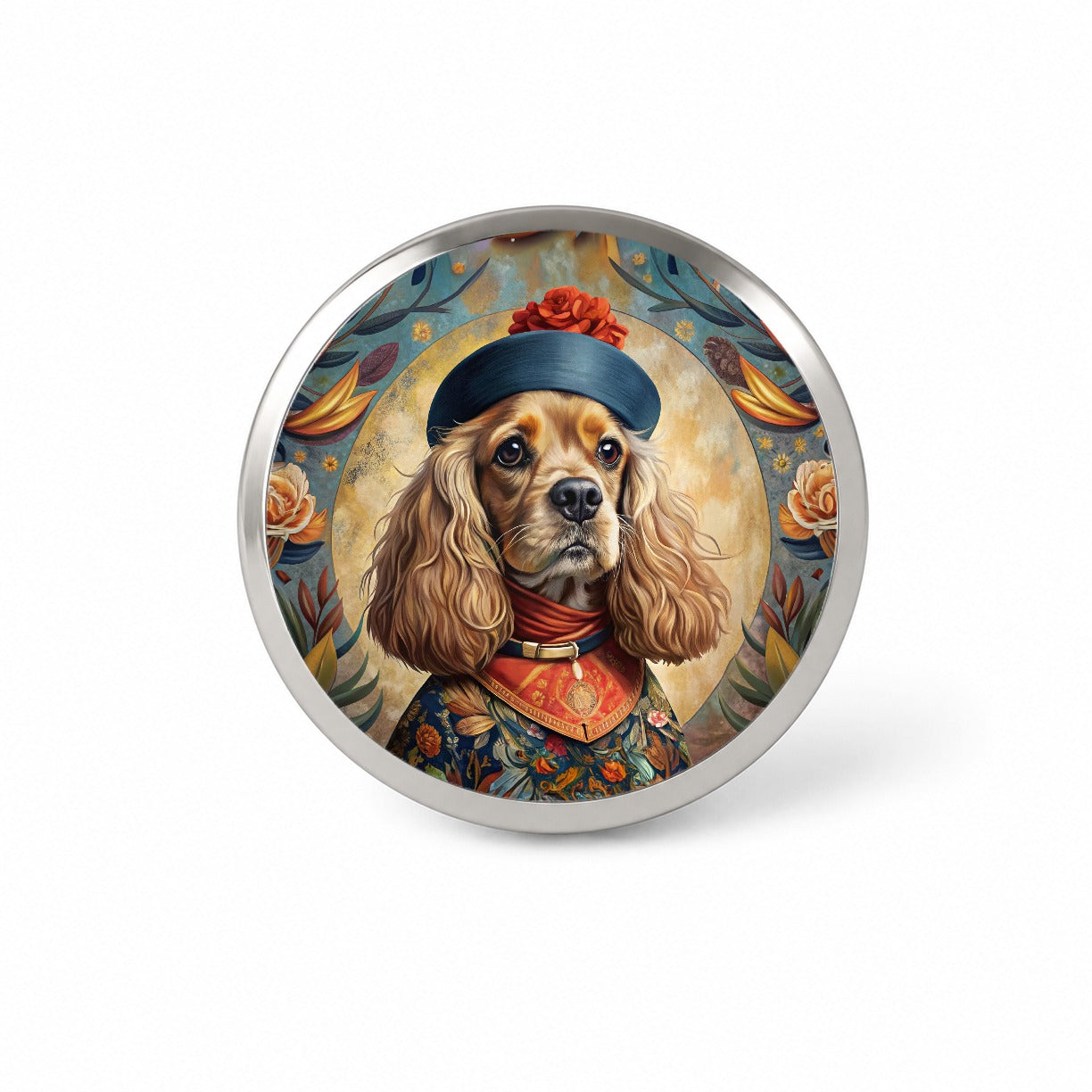 Cavalier King Charles Spaniel Dog French Bohemian Art Novelty Hat Backpack Lapel Pin