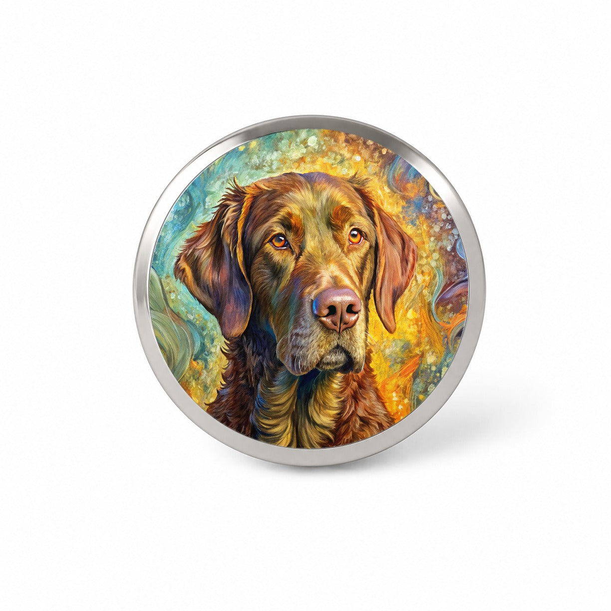 Chesapeake Bay Retriever Dog Abstract Art Novelty Hat Backpack Lapel Pin