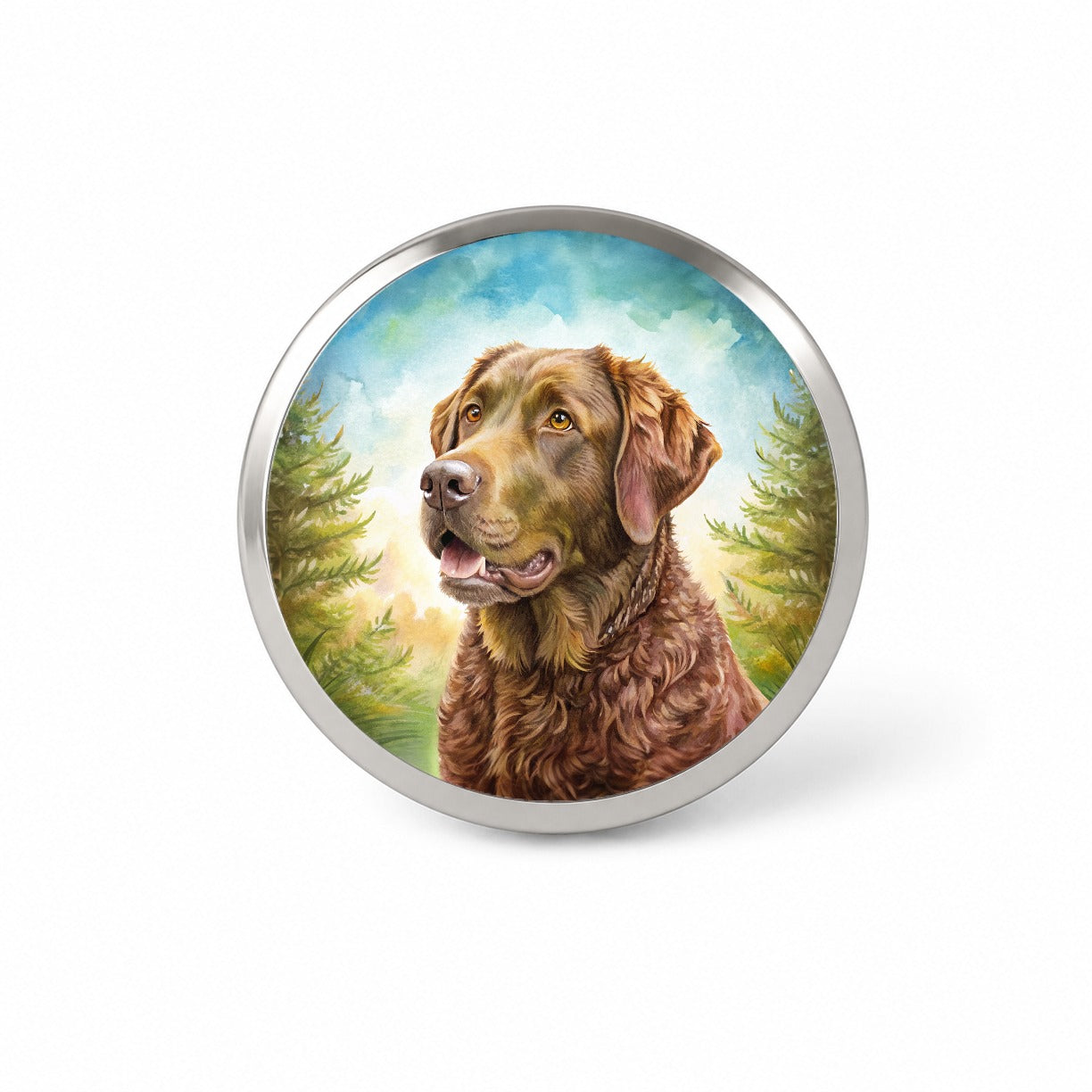 Chesapeake Bay Retriever Dog Illustration Novelty Hat Backpack Lapel Pin