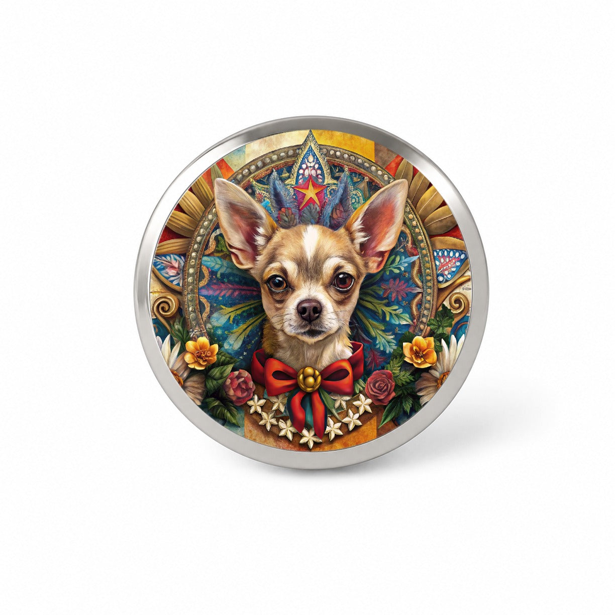 Chihuahua Dog French Bohemian Art Novelty Hat Backpack Lapel Pin