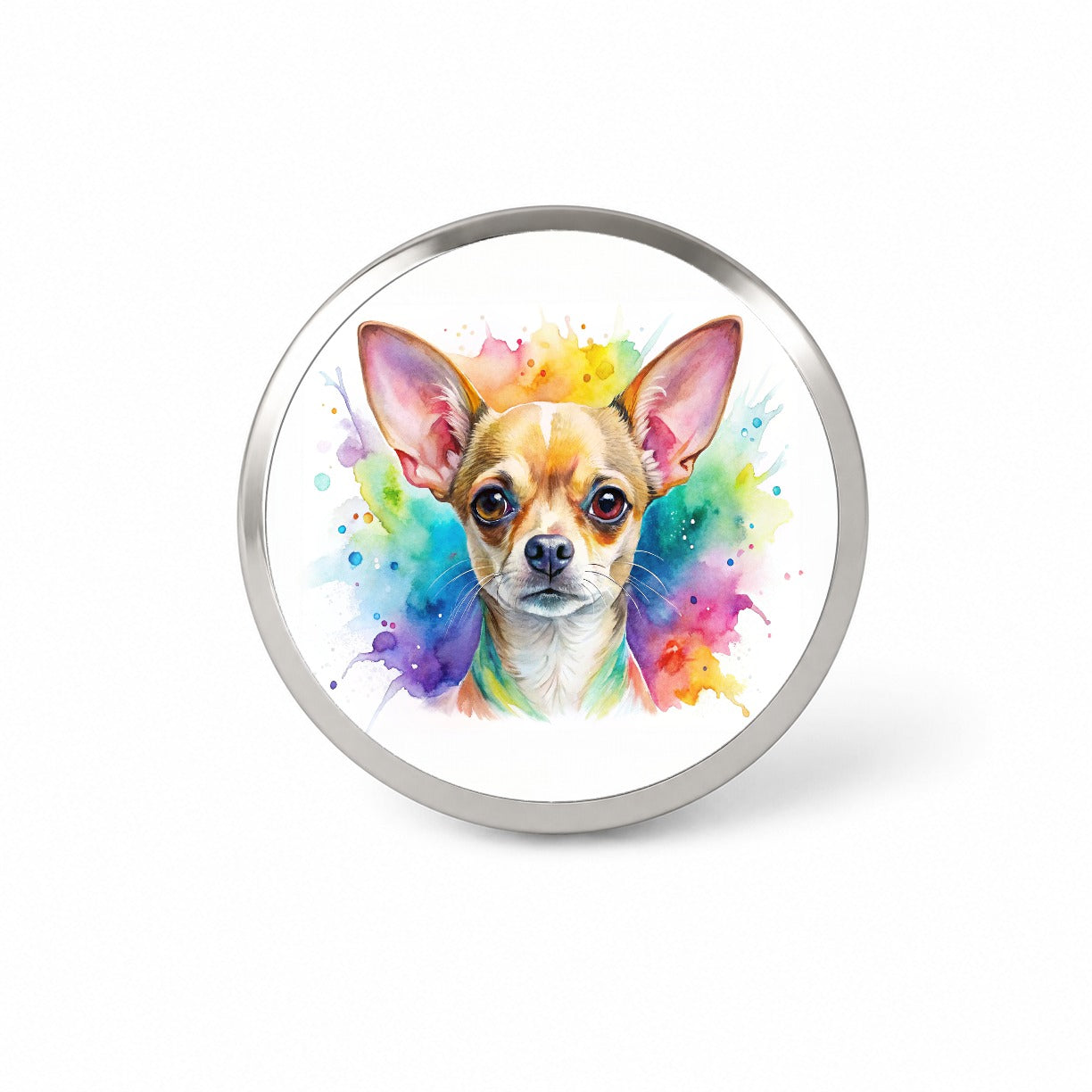Chihuahua Dog Watercolor Style Novelty Hat Backpack Lapel Pin