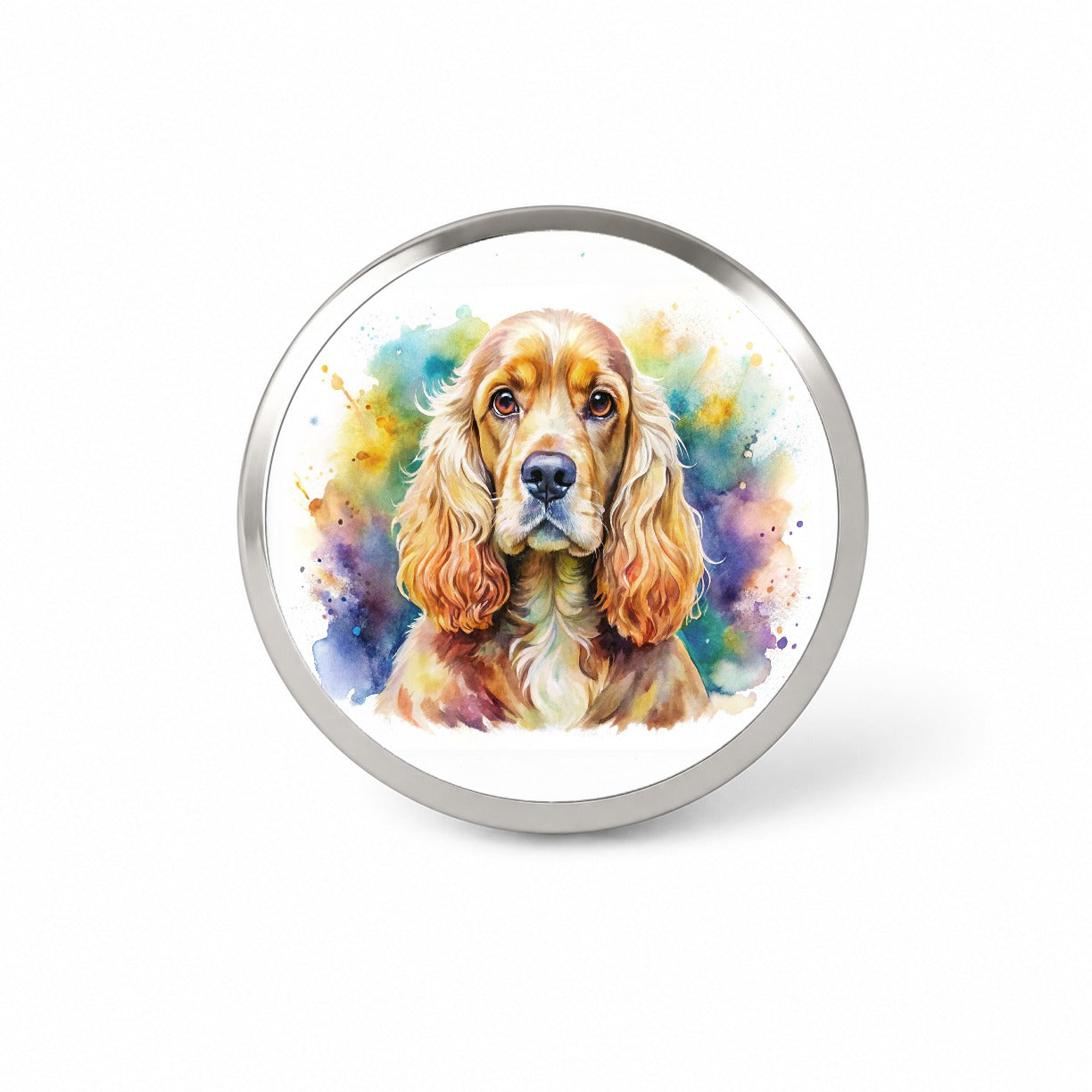 Cocker Spaniel Dog Watercolor Style Novelty Hat Backpack Lapel Pin