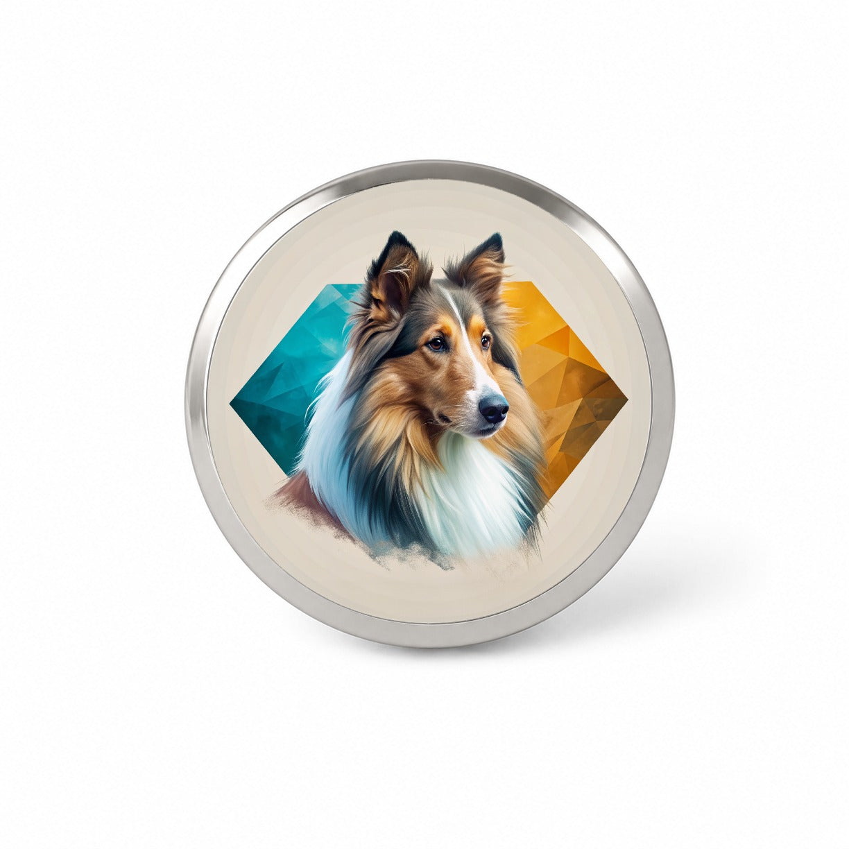 Collie Dog Contemporary Art Novelty Hat Backpack Lapel Pin