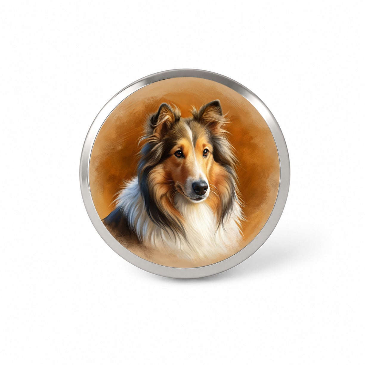 Collie Dog Illustration Novelty Hat Backpack Lapel Pin