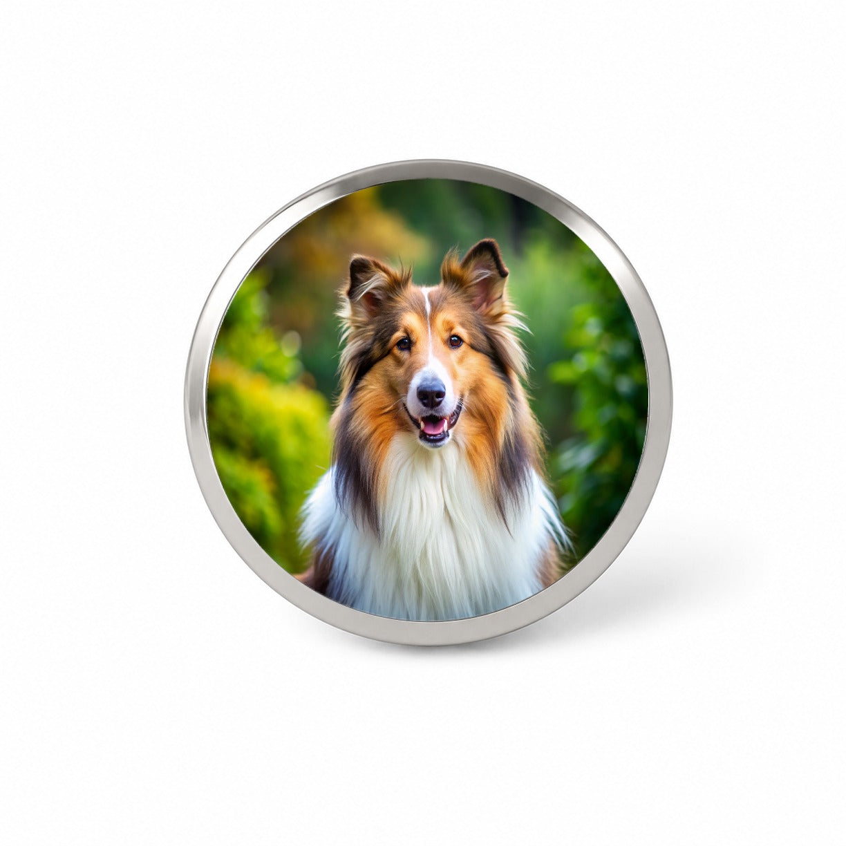 Collie Dog Photo Novelty Hat Backpack Lapel Pin