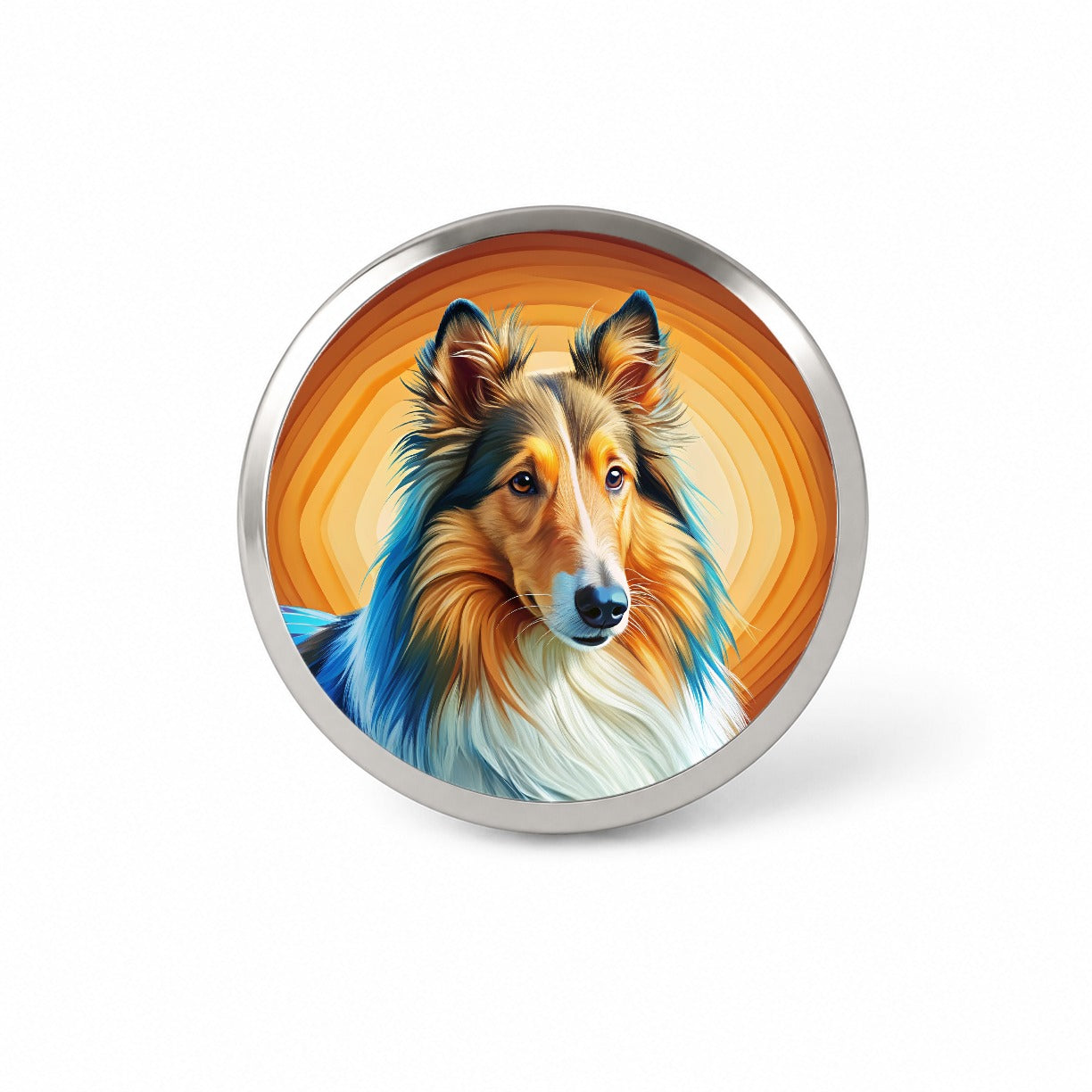 Collie Dog Pop Art Novelty Hat Backpack Lapel Pin