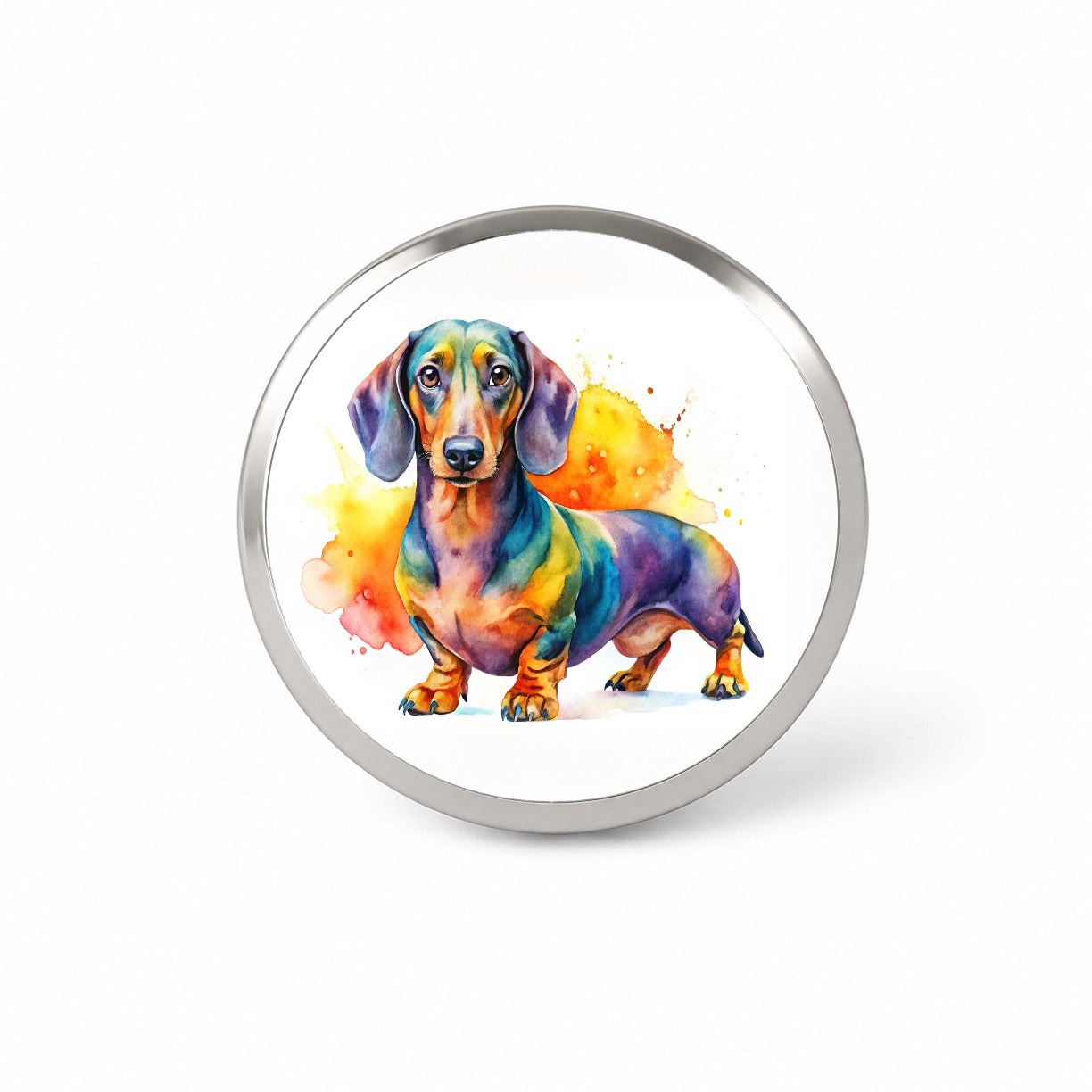 Dachshund Dog Watercolor Style Novelty Hat Backpack Lapel Pin