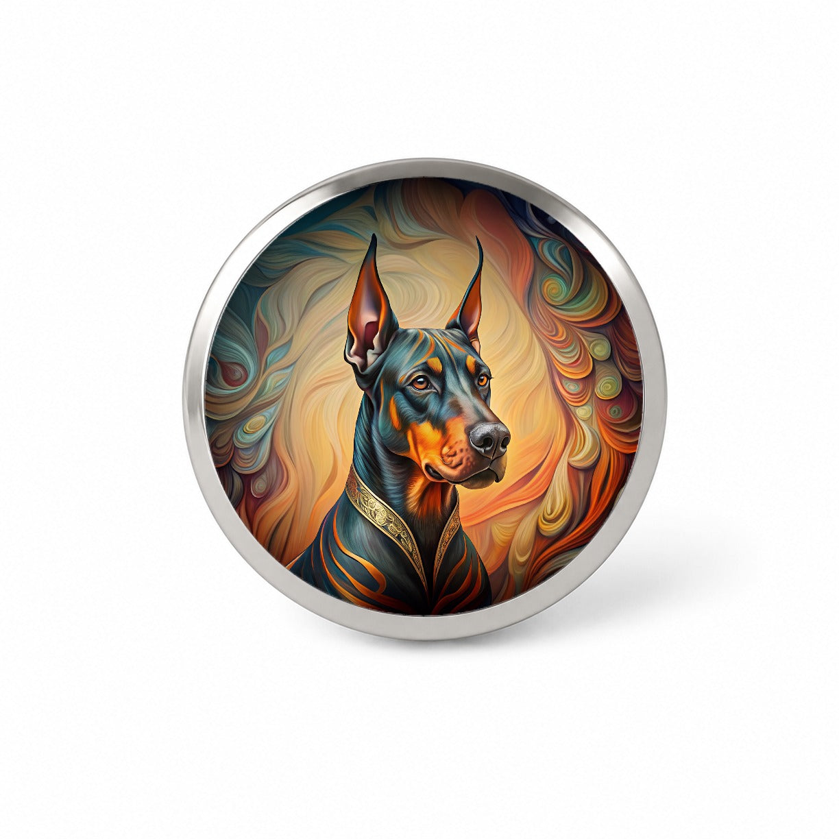 Doberman Pinscher Dog Art Nouveau Novelty Hat Backpack Lapel Pin