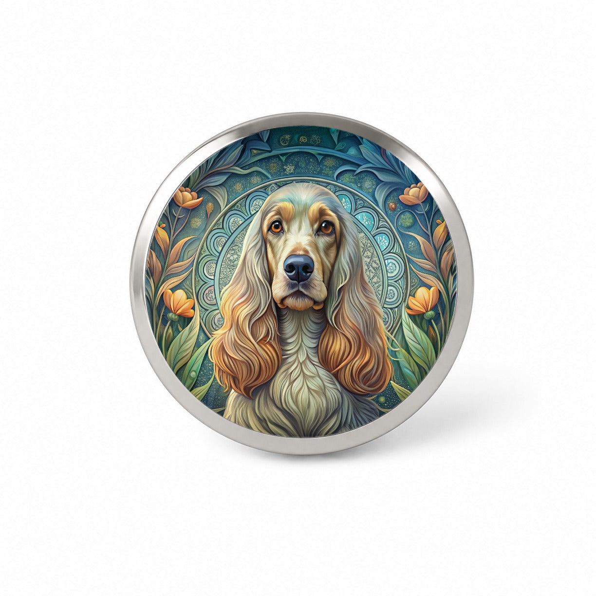 English Cocker Spaniel Dog Art Nouveau Novelty Hat Backpack Lapel Pin