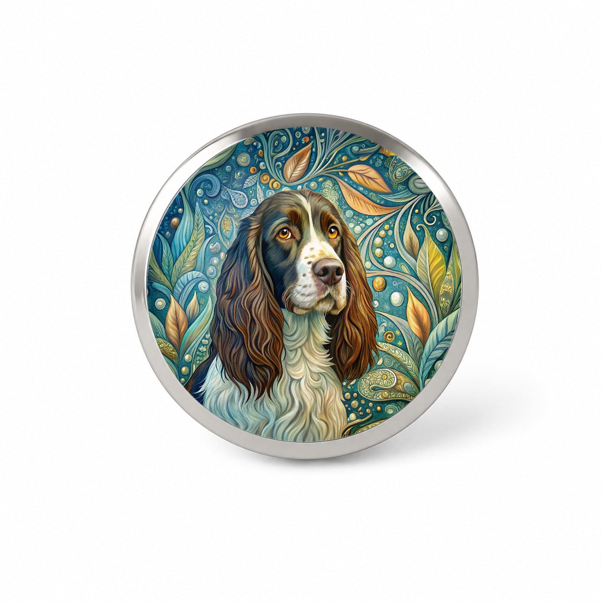 English Springer Spaniel Dog Art Nouveau Novelty Hat Backpack Lapel Pin