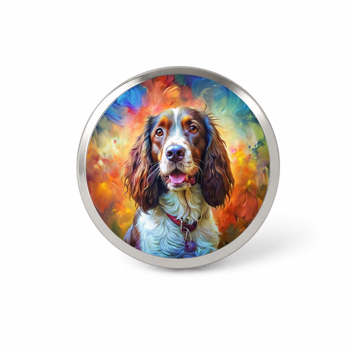 English Springer Spaniel Dog Expressionism Art Novelty Hat Backpack Lapel Pin