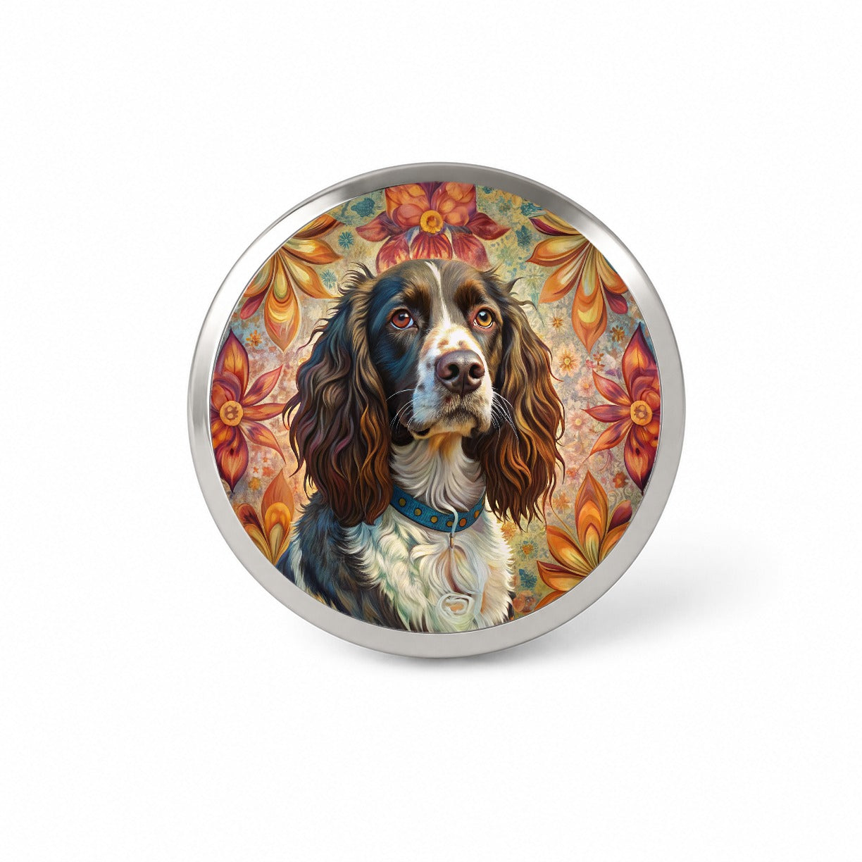 English Springer Spaniel Dog French Bohemian Art Novelty Hat Backpack Lapel Pin