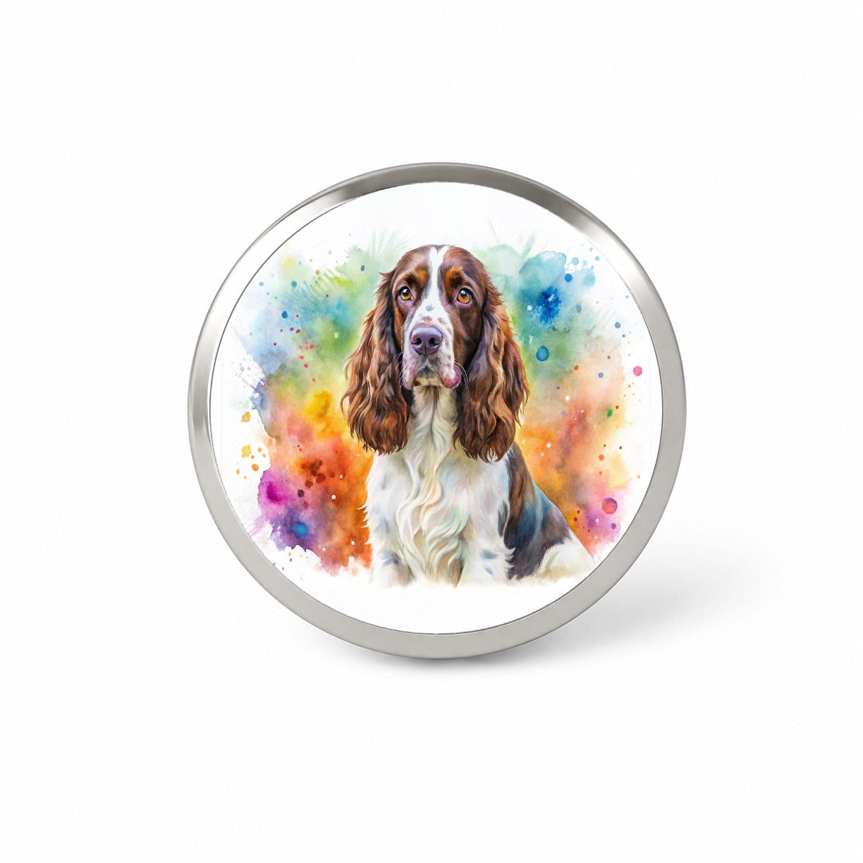 English Springer Spaniel Dog Watercolor Style Novelty Hat Backpack Lapel Pin