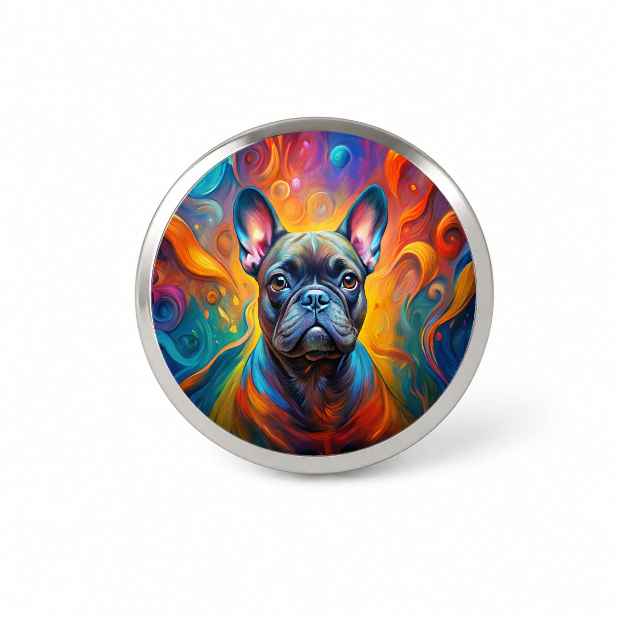 French Bulldog Frenchie Dog Abstract Art Novelty Hat Backpack Lapel Pin