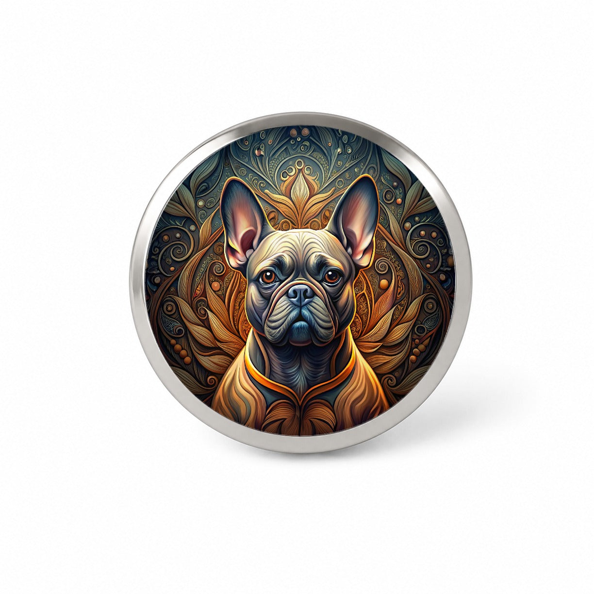 French Bulldog Frenchie Dog Art Nouveau Novelty Hat Backpack Lapel Pin