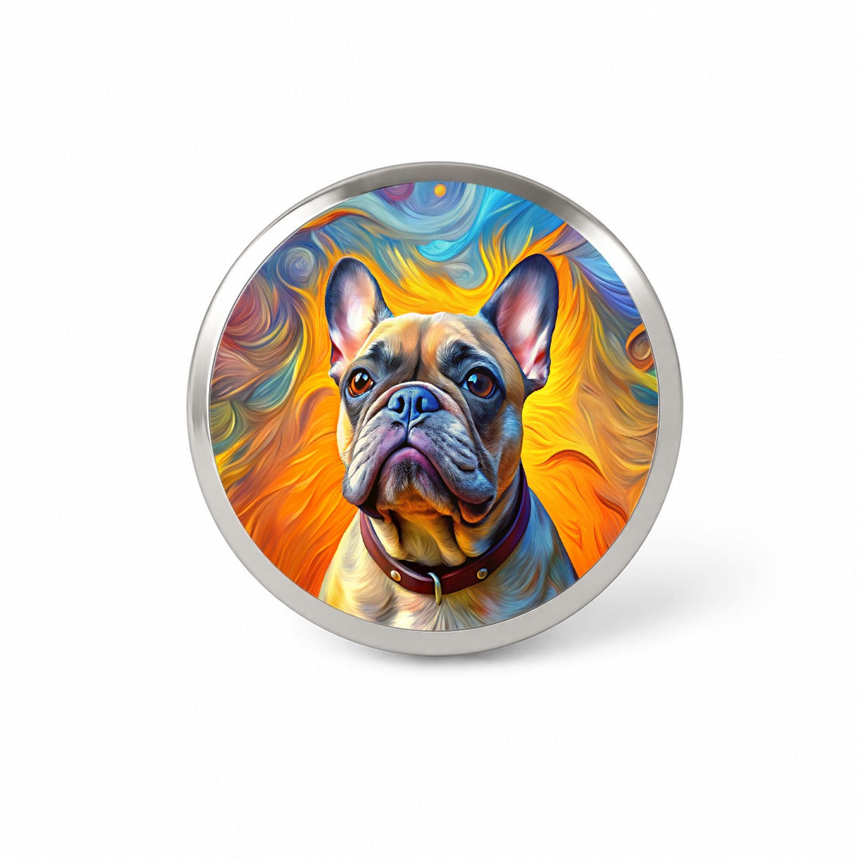 French Bulldog Frenchie Dog Expressionism Art Novelty Hat Backpack Lapel Pin