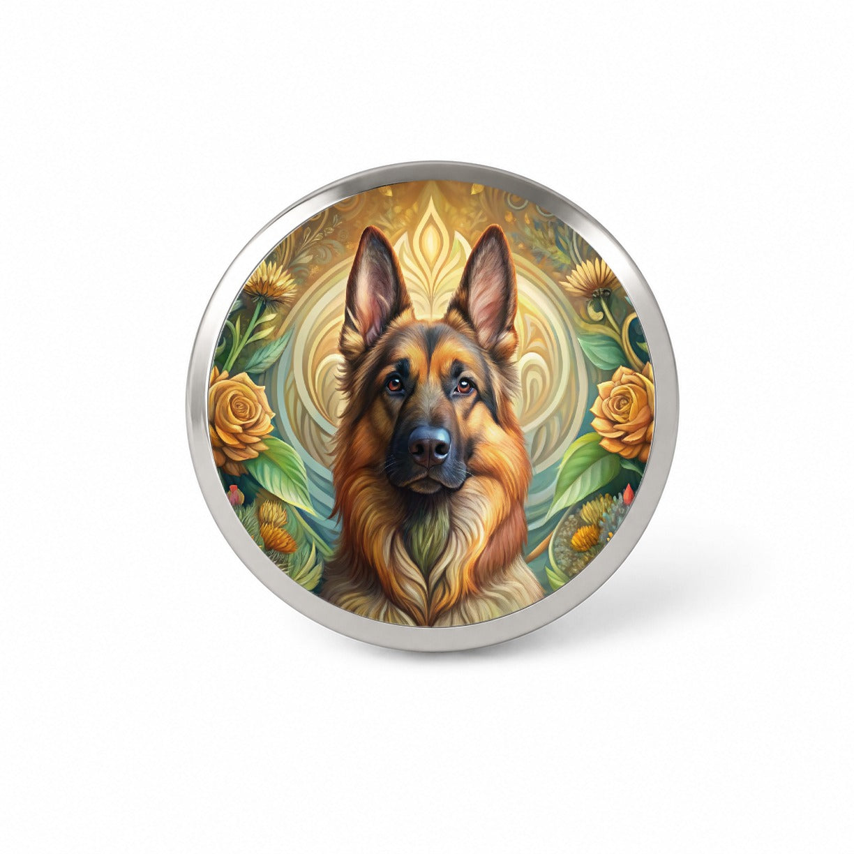 German Shepherd Dog Art Nouveau Novelty Hat Backpack Lapel Pin