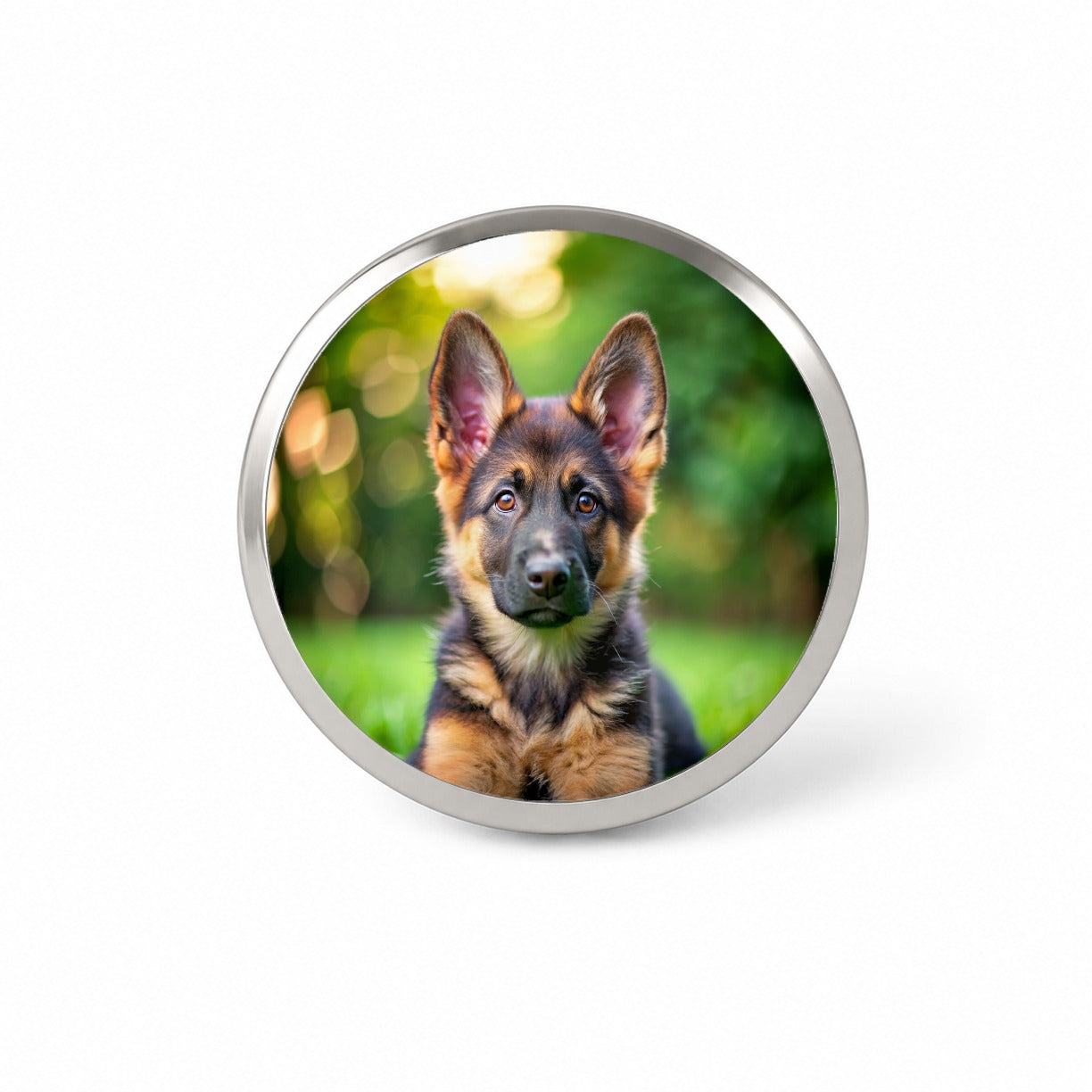 German Shepherd Dog Puppy Photo Novelty Hat Backpack Lapel Pin