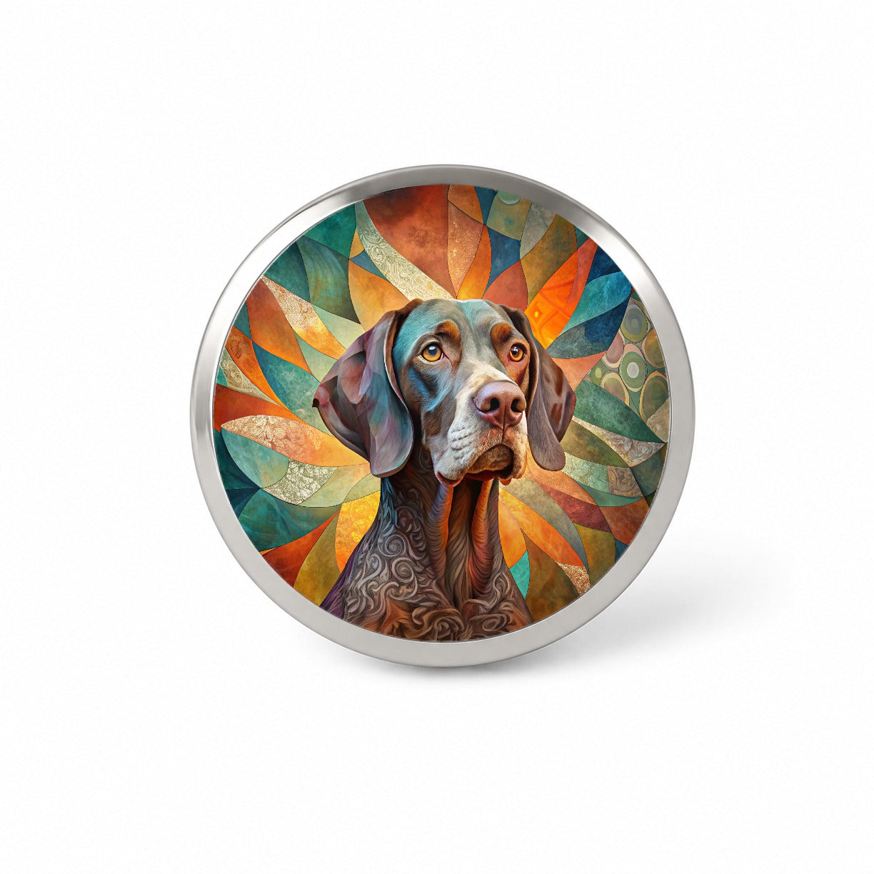 German Shorthaired Pointer Dog Abstract Stylized Art Novelty Hat Backpack Lapel Pin