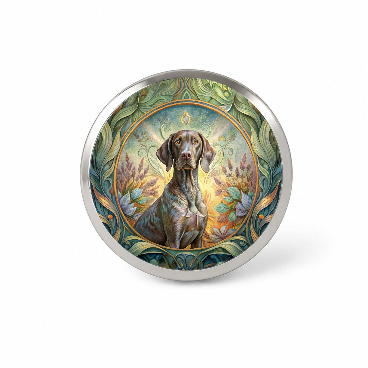German Shorthaired Pointer Dog Art Nouveau Novelty Hat Backpack Lapel Pin